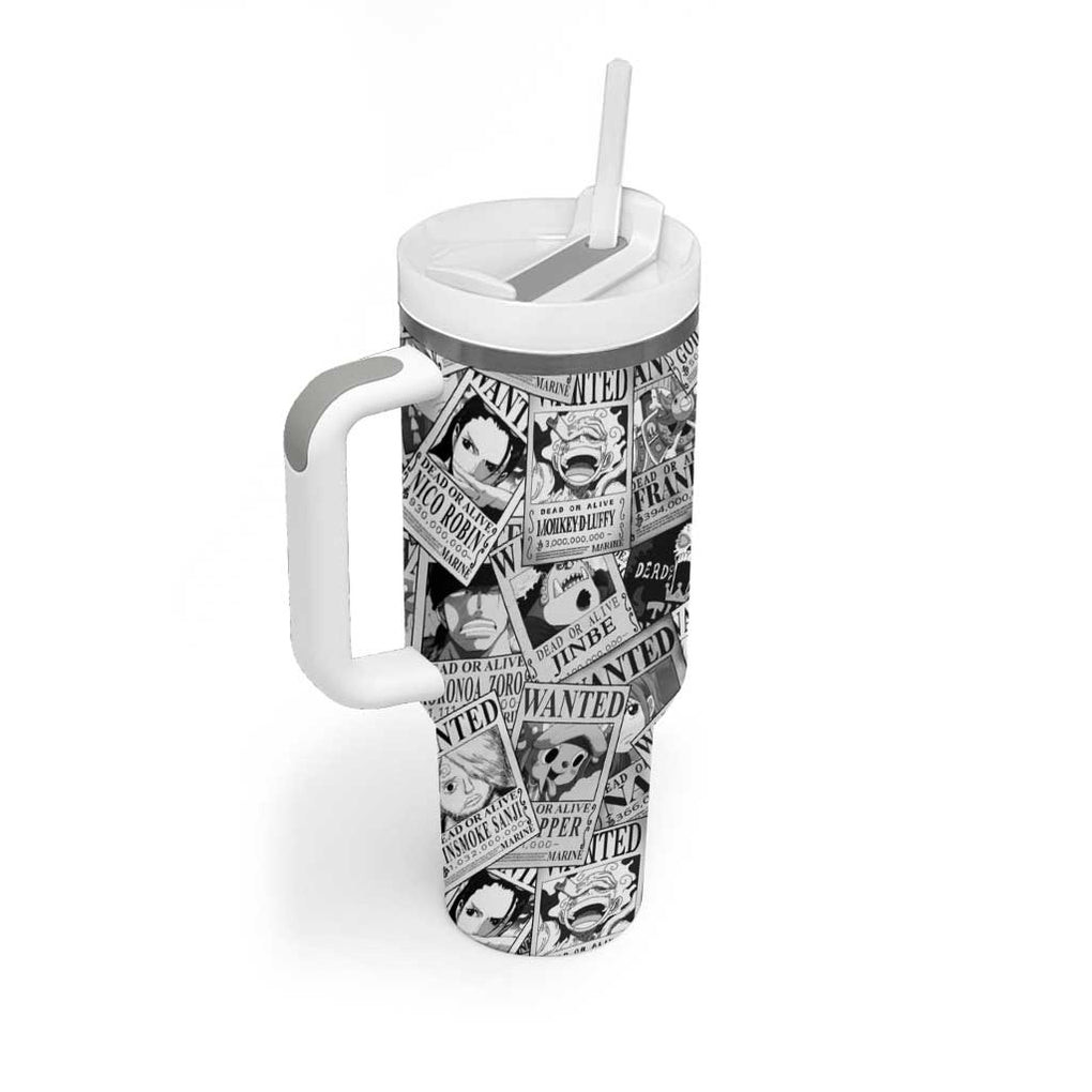 Straw Hat Wanted Pattern One Piece Tumbler With Handle Anime Mix Manga Style