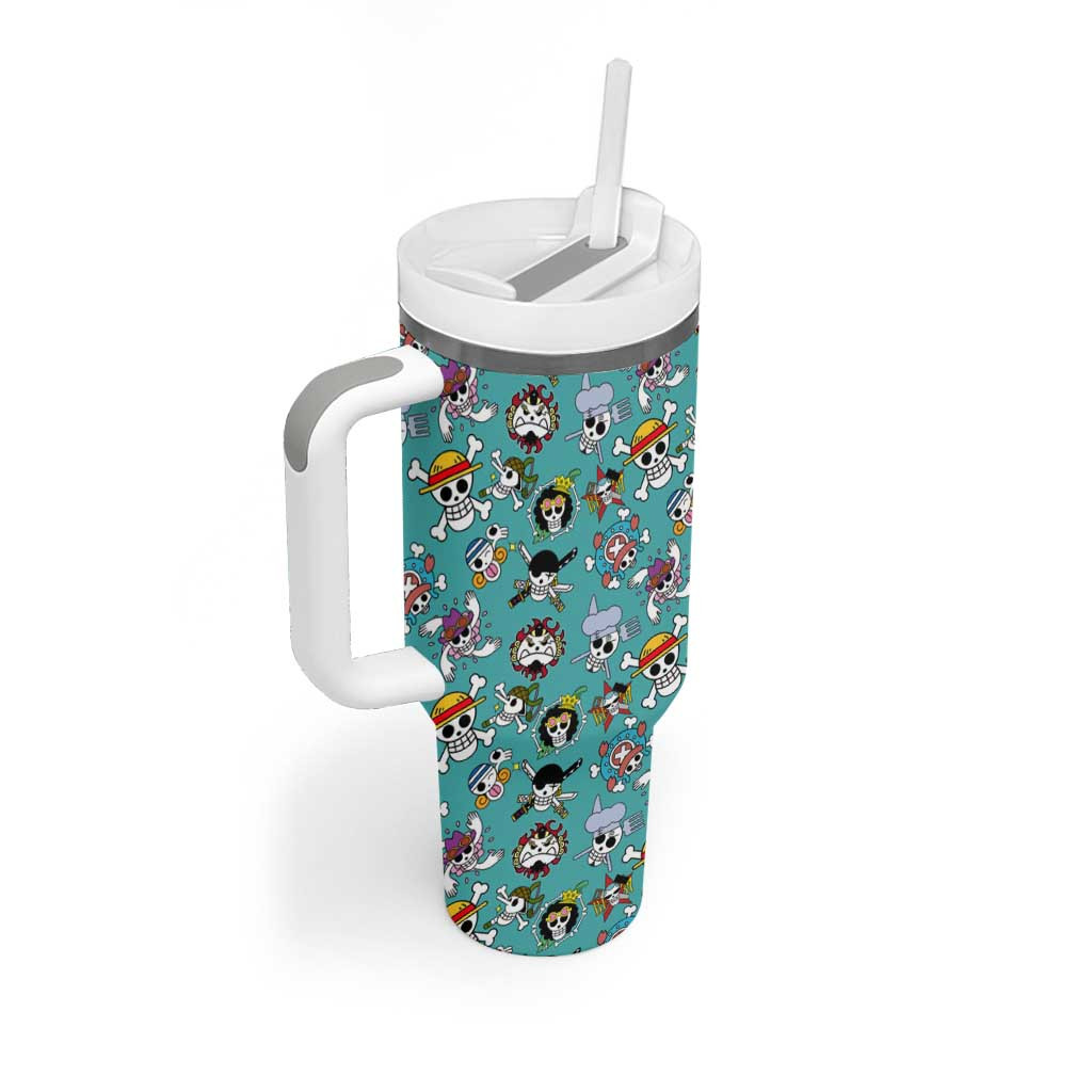 Strawhats Jolly Roger One Piece Tumbler With Handle Anime Pattern Style