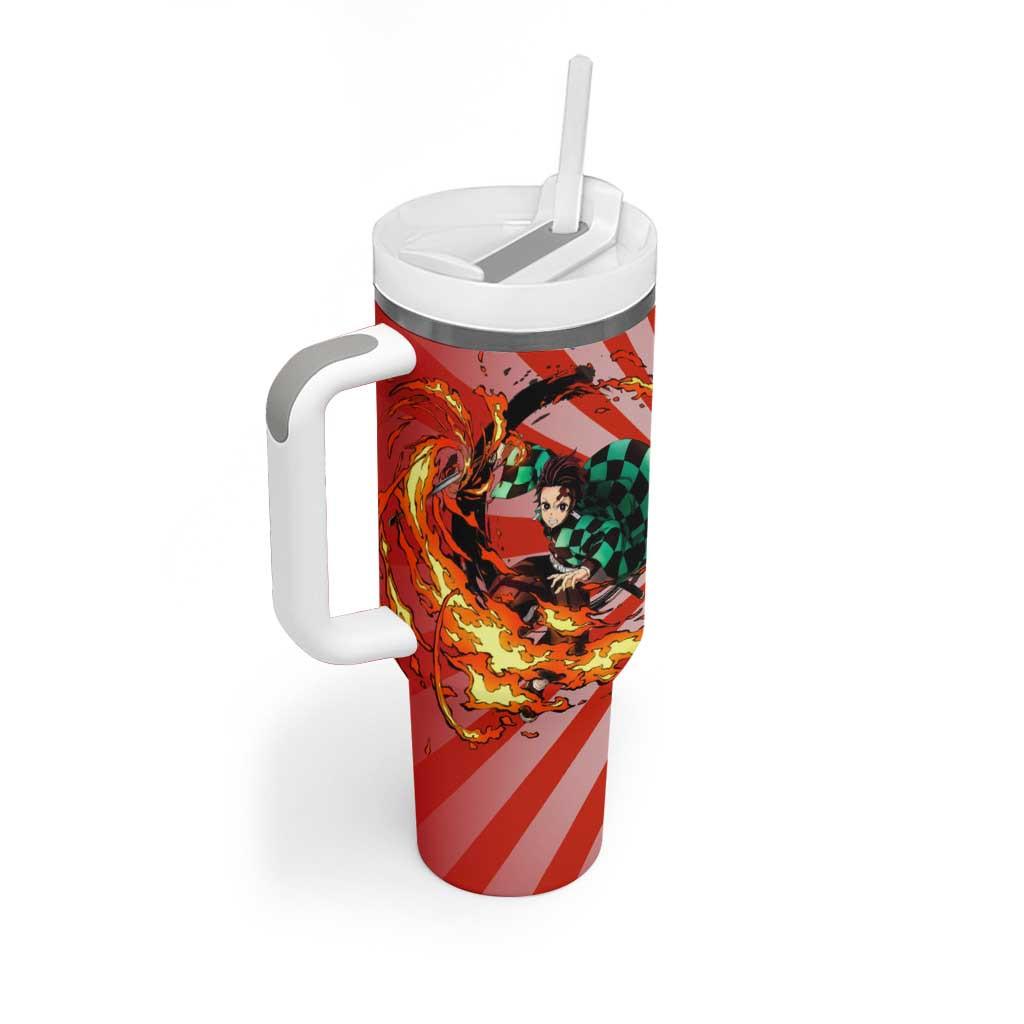 Tanjiro Kamado Demon Slayer Tumbler With Handle Anime Style