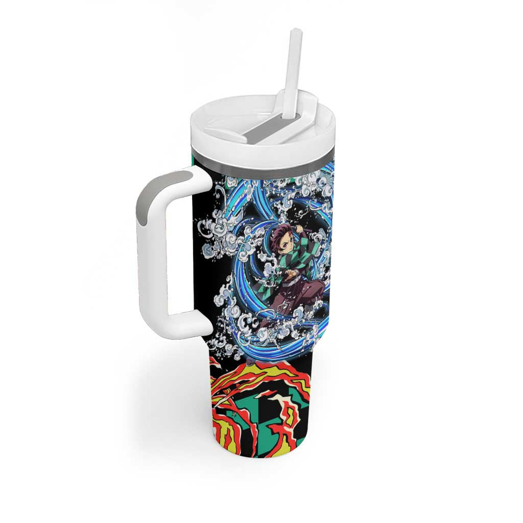 Tanjiro Kamado Demon Slayer Tumbler With Handle Anime Style