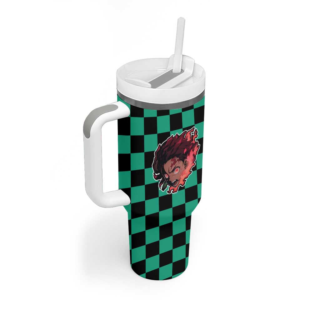 Tanjiro Sun Breathing Demon Slayer Tumbler With Handle Anime Style
