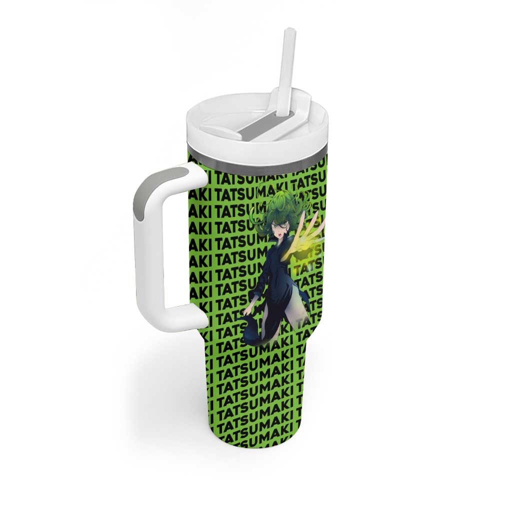 Tatsumaki One Punch Man Tumbler With Handle Anime Text Pattern Style
