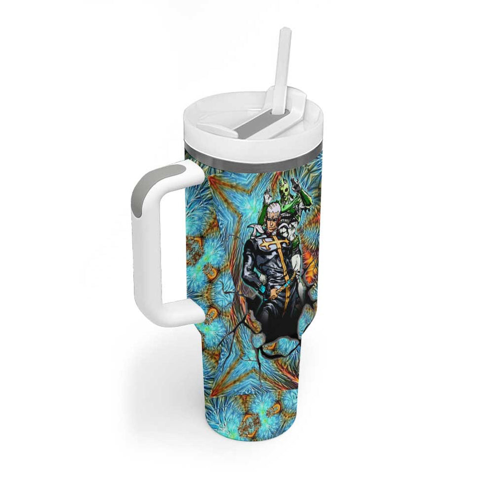 Trippy Enrico Pucci C Moon Jojos Bizarre Adventure Tumbler With Handle Trippy Style