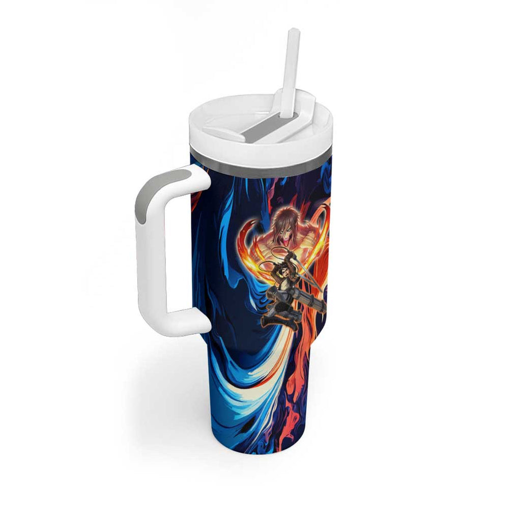 Trippy Eren Yeager Attack On Titan Tumbler With Handle Trippy Style