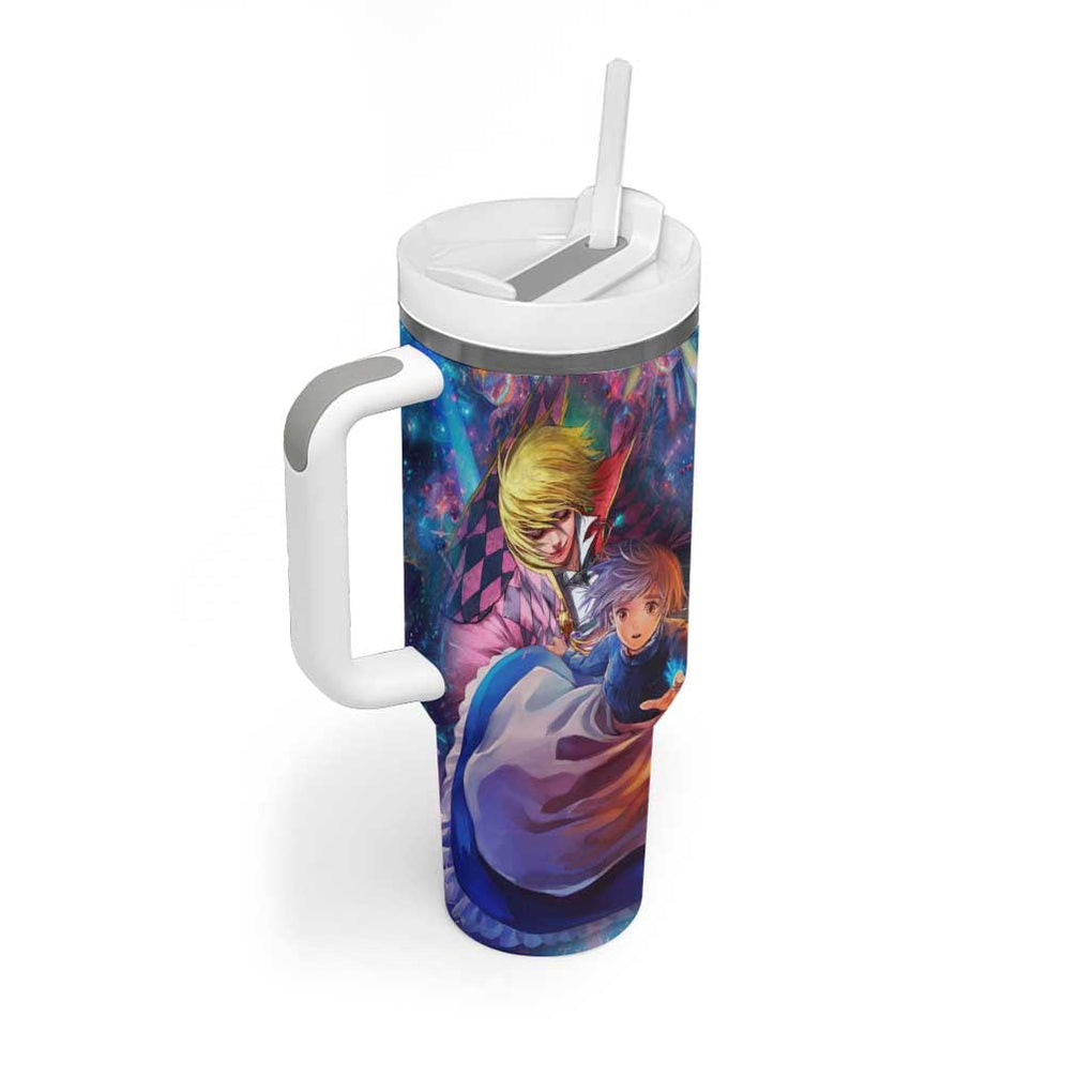 Trippy Howls Moving Castle Studio Ghibli Tumbler With Handle Anime Mix With Trippy Style