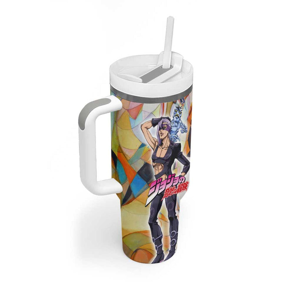 Trippy Melone Babyhead Jojos Bizarre Adventure Tumbler With Handle Trippy Style