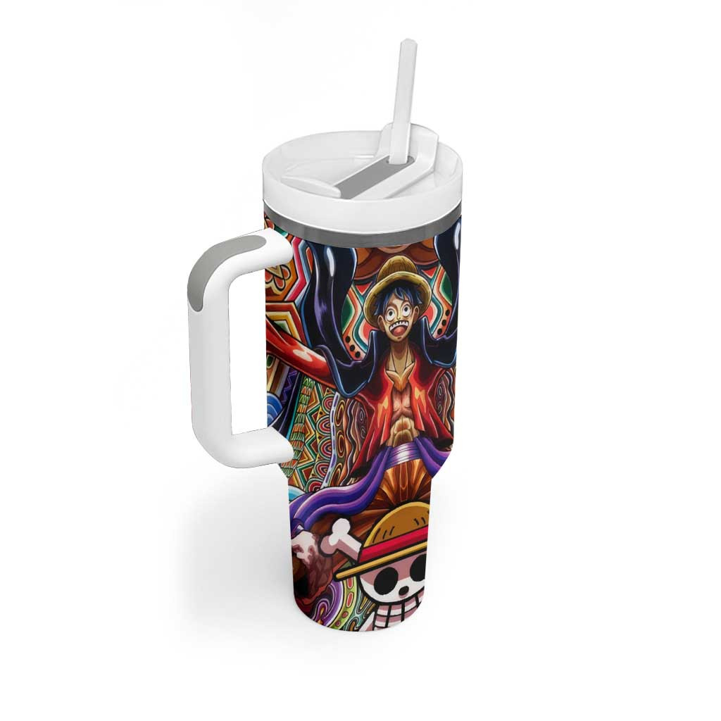 Trippy Monkey D Luffy One Piece Tumbler With Handle Anime Mix Hippie Style