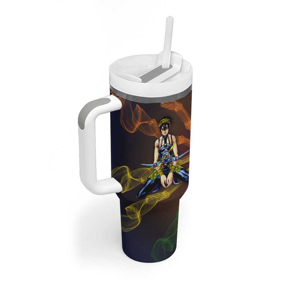 Trippy Narancia Lil Bomber Jojos Bizarre Adventure Tumbler With Handle Trippy Style