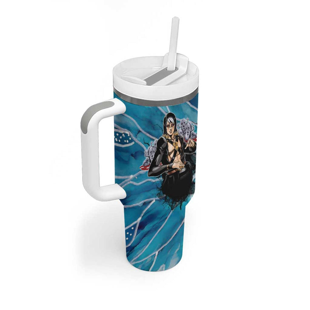 Trippy Risotto Nero Metallic Jojos Bizarre Adventure Tumbler With Handle Trippy Style