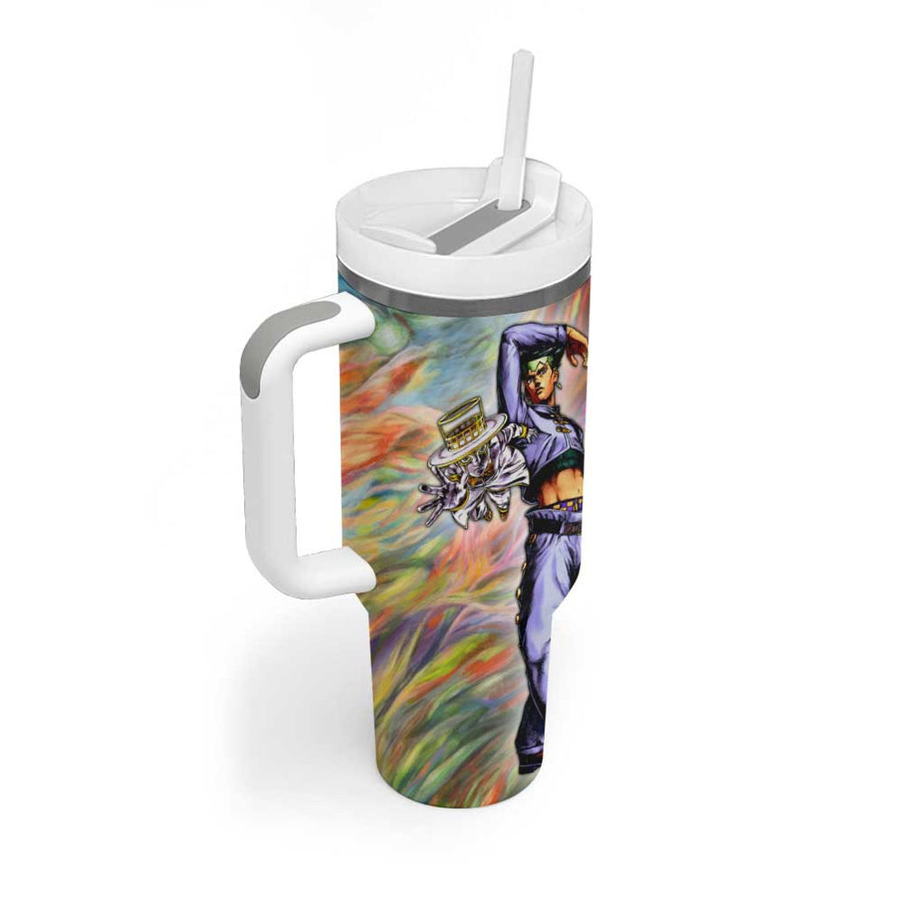 Trippy Rohan Kishibe Heavens Door Jojos Bizarre Tumbler With Handle Trippy Style