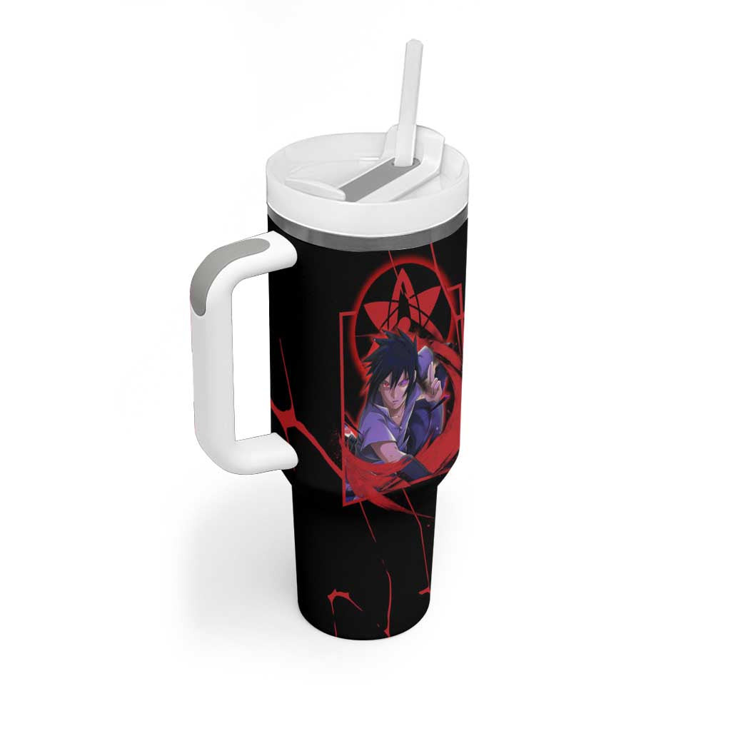 Trippy Sasuke Uchiha Naruto Tumbler With Handle Anime Style