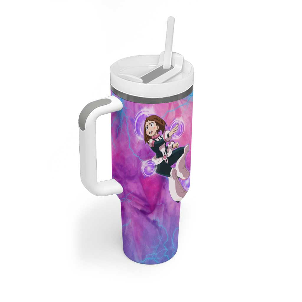 Trippy Uraraka Ochako My Hero Academia Tumbler With Handle Anime Mix Tie Dye Style