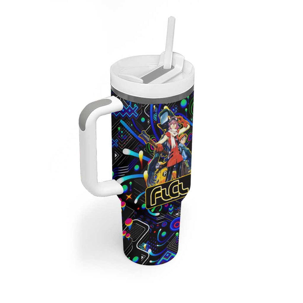 Vibing Flcl Tumbler With Handle Anime Mix Colorful Abstract Style