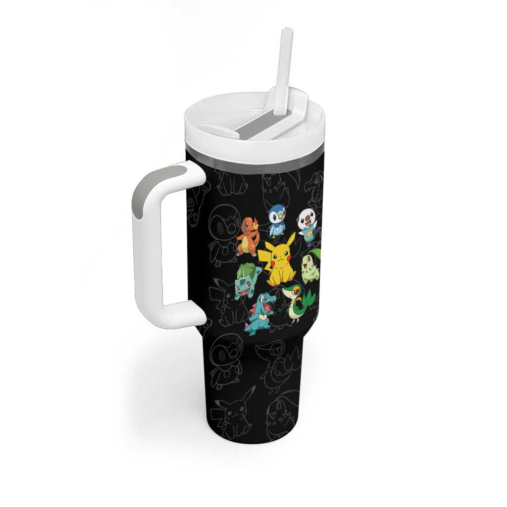 Vibing Pokemon Characters Tumbler With Handle Anime Style