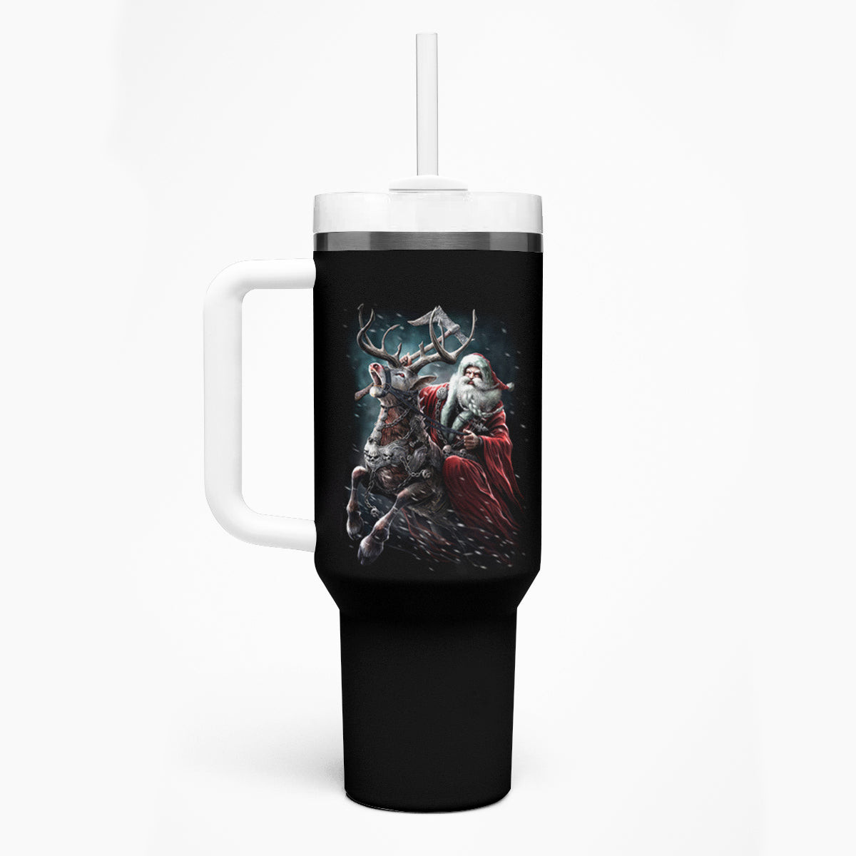 Viking Santa Claus Tumbler With Handle Vahalla Santa Clau Coming