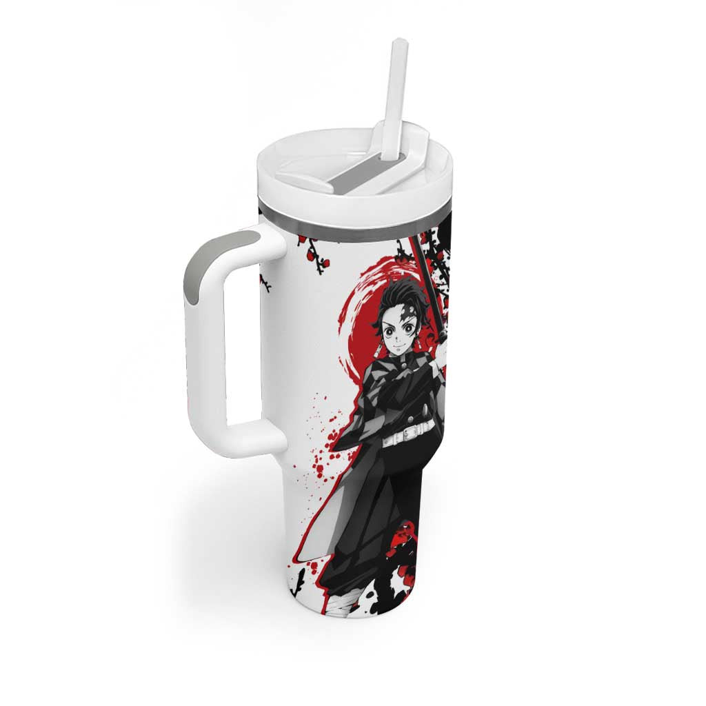 Zenitsu Agatsuma Demon Slayer Tumbler With Handle Anime Text Pattern Style