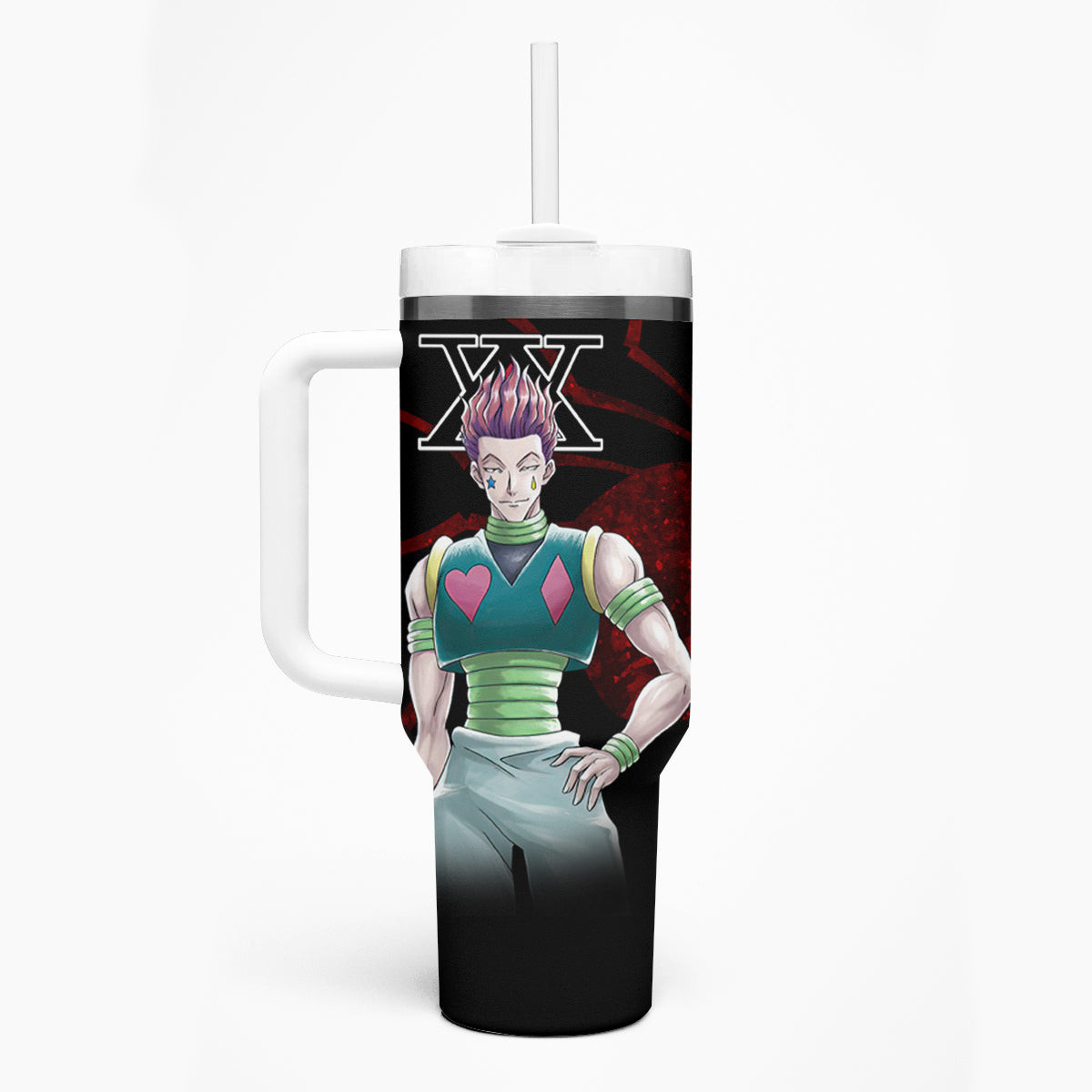 Hisoka Phantom Troupe Hunter X Hunter Tumbler With Handle Anime Style