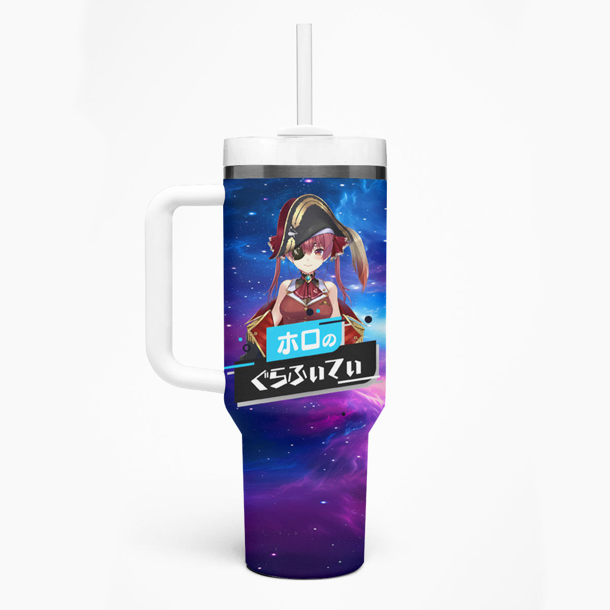 Houshou Marine Holo Live Tumbler With Handle Galaxy Style