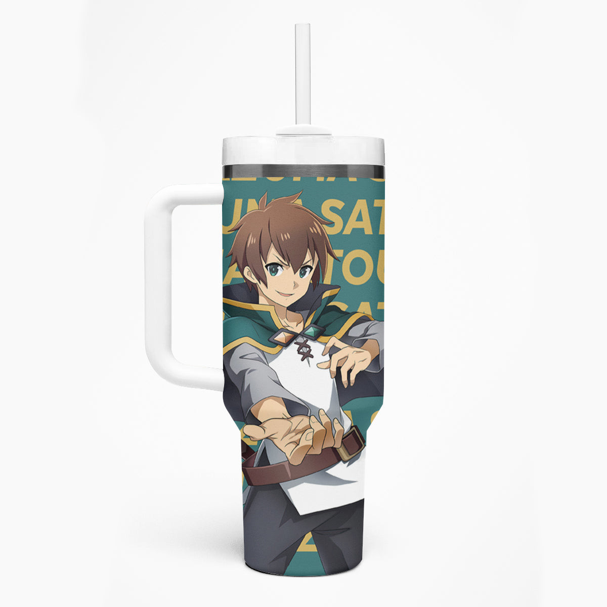 Kazuma Satou Konosuba Tumbler With Handle Anime Style