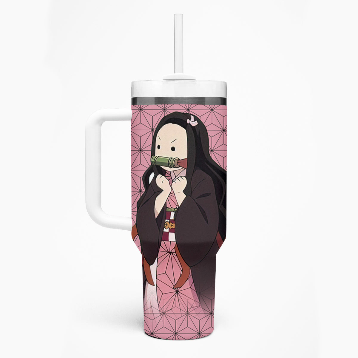 Kimetsu Nezuko Demon Slayer Tumbler With Handle Anime Funny Style