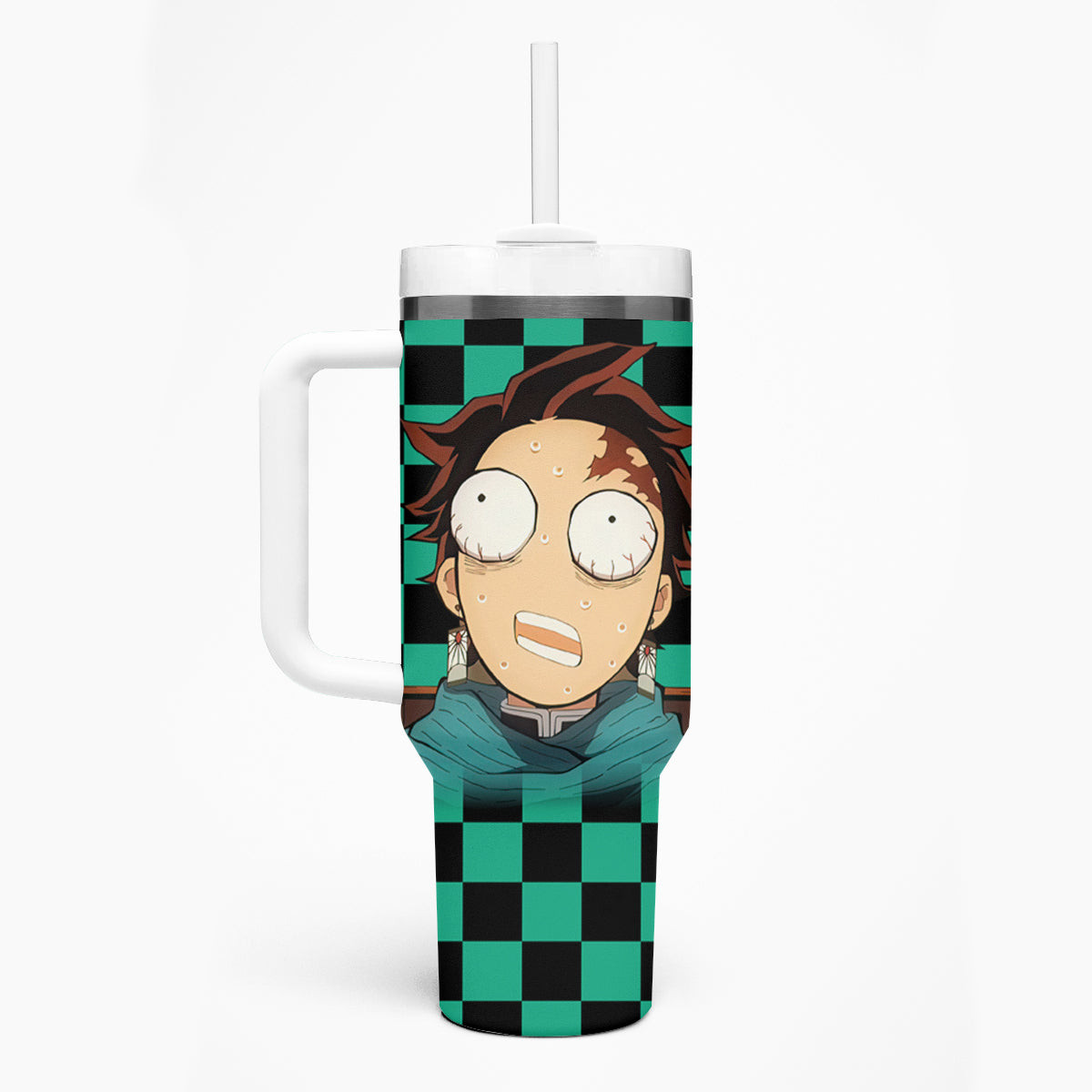 Kimetsu Tanjro Demon Slayer Tumbler With Handle Anime Style