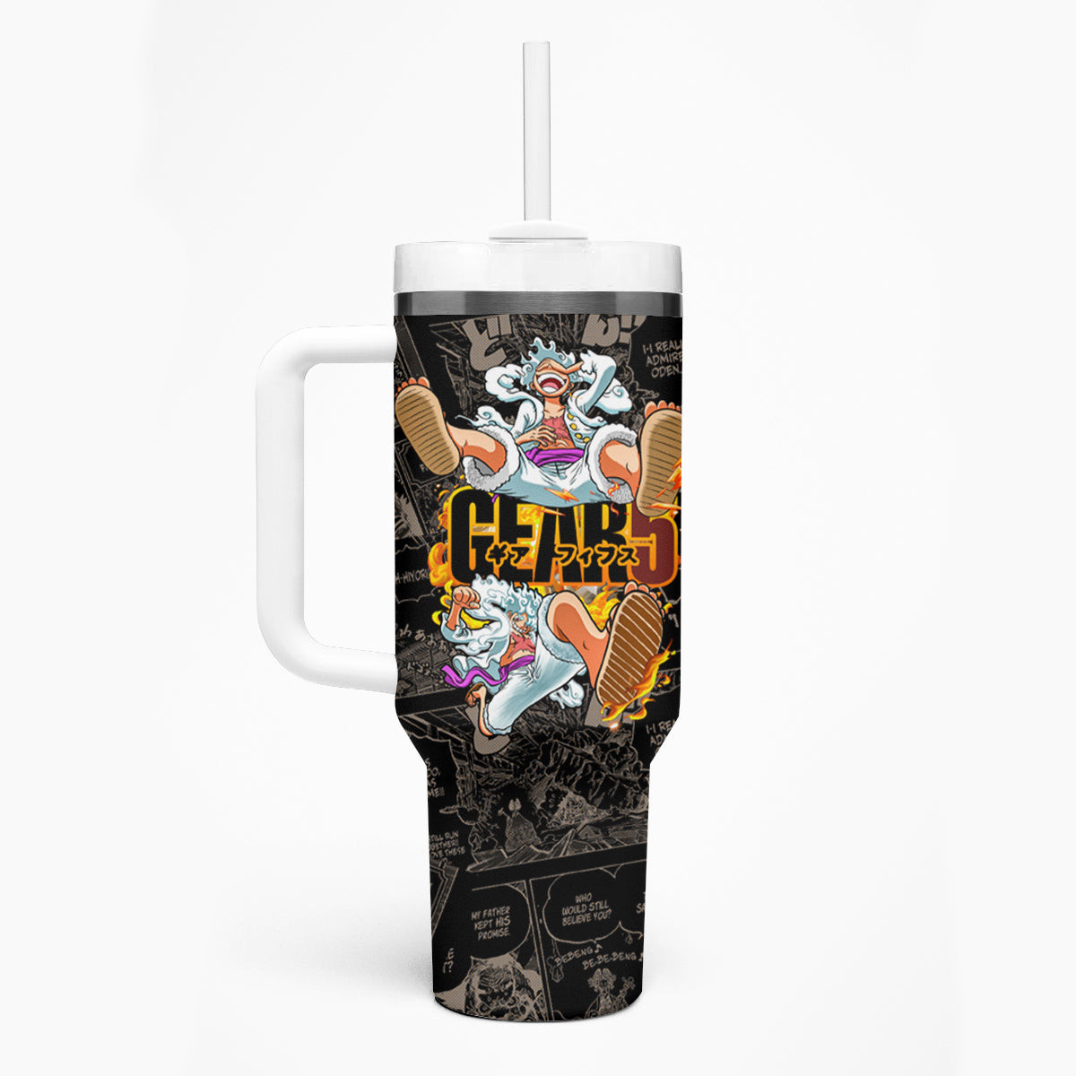 Luffy Gear 5 One Piece Tumbler With Handle Anime Mix Manga Style