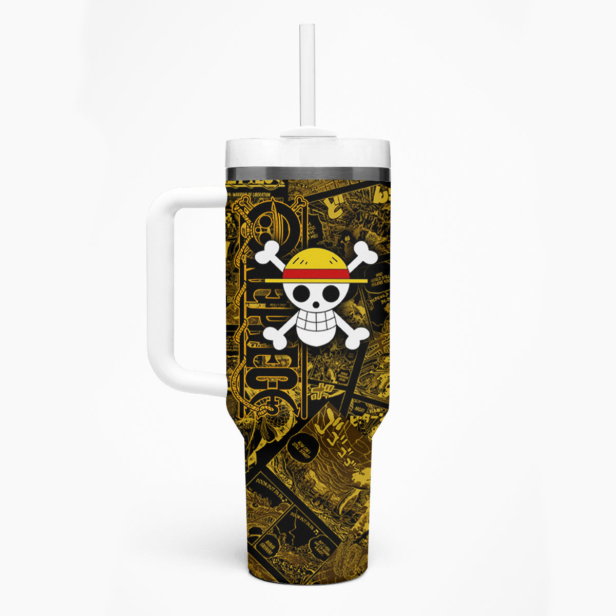 Luffy Zoro Sanji One Piece Tumbler With Handle Manga Style