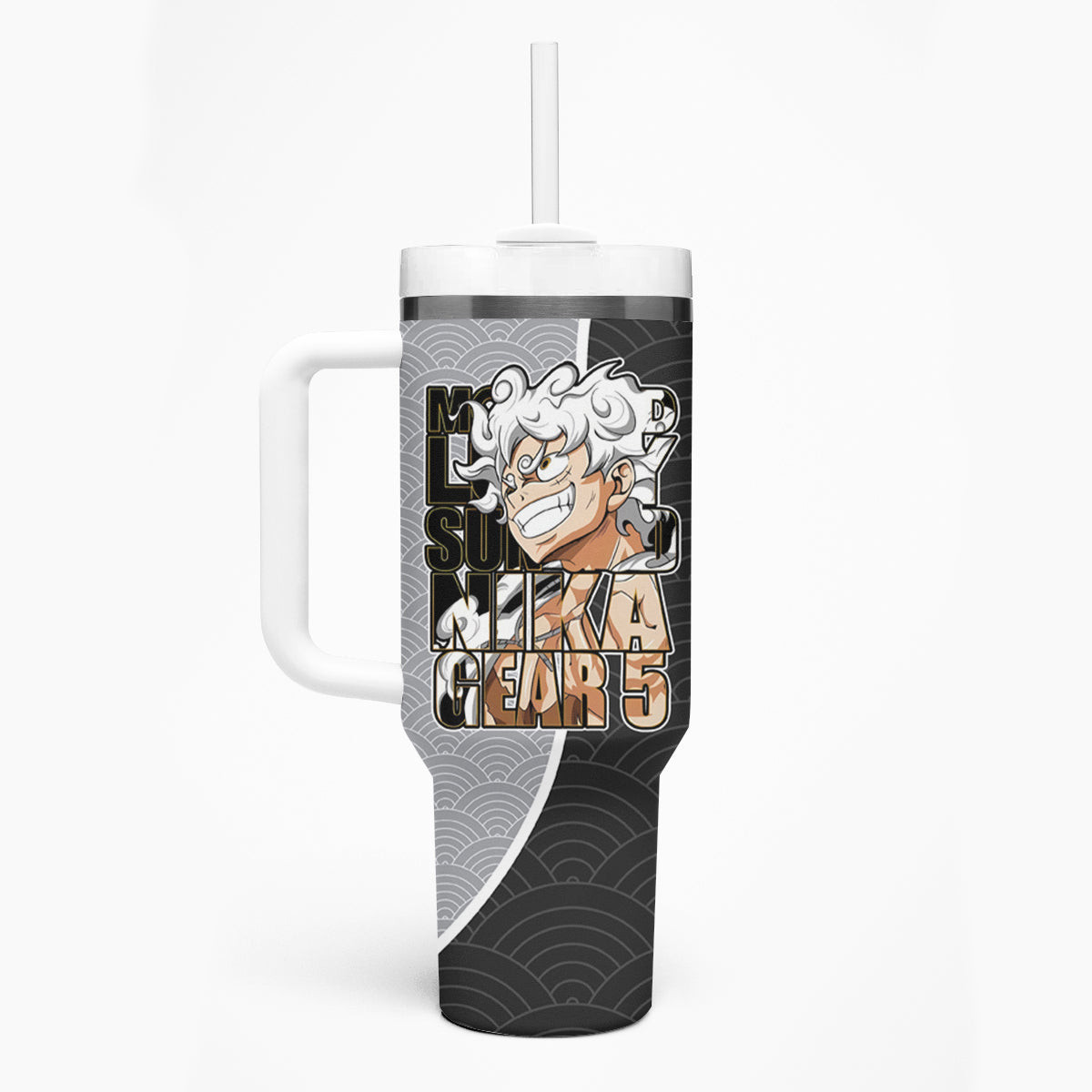 Monkey D Luffy Nika Gear 5 One Piece Tumbler With Handle Japan Anime Style