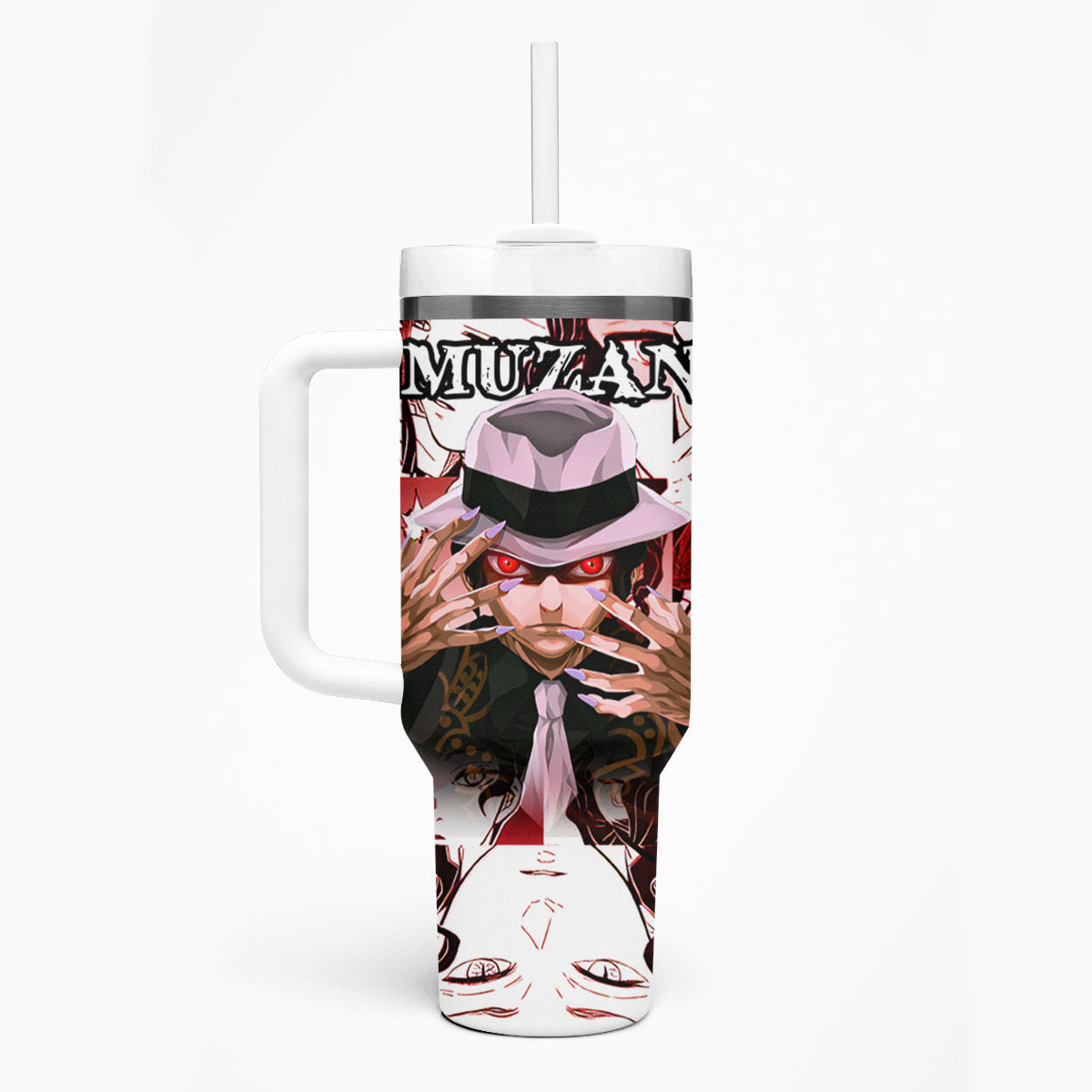 Muzan Kibutsuji Demon Slayer Tumbler With Handle Anime Mix Manga Style