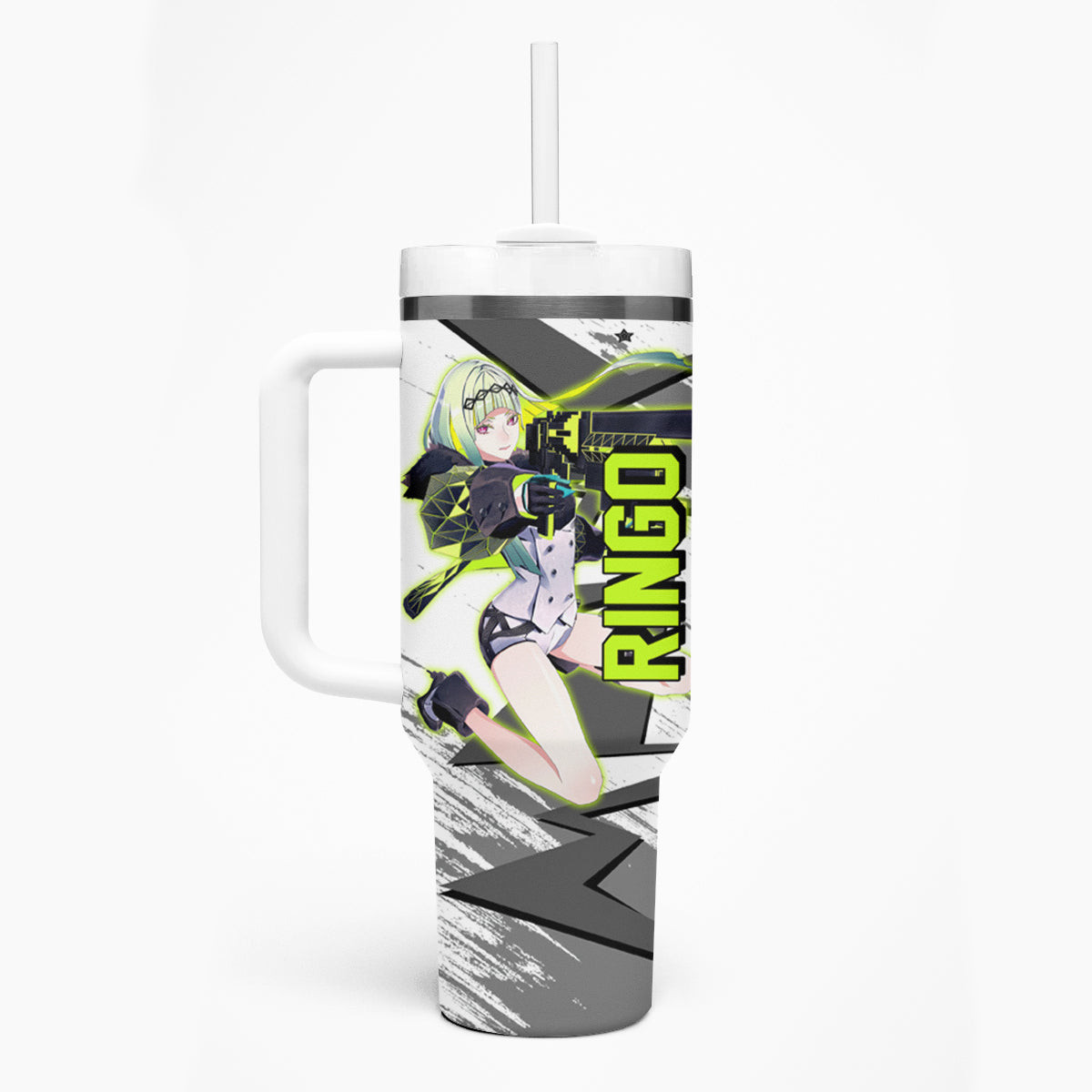 Ringo Persona Tumbler With Handle Anime Mix Polygon Cyber Style