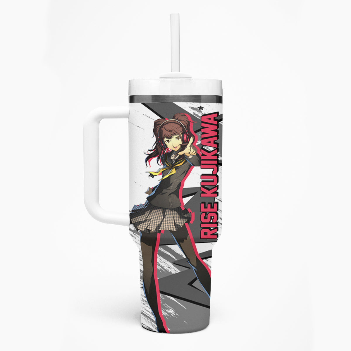Rise Kujikawa Persona Tumbler With Handle Anime Mix Polygon Cyber Style