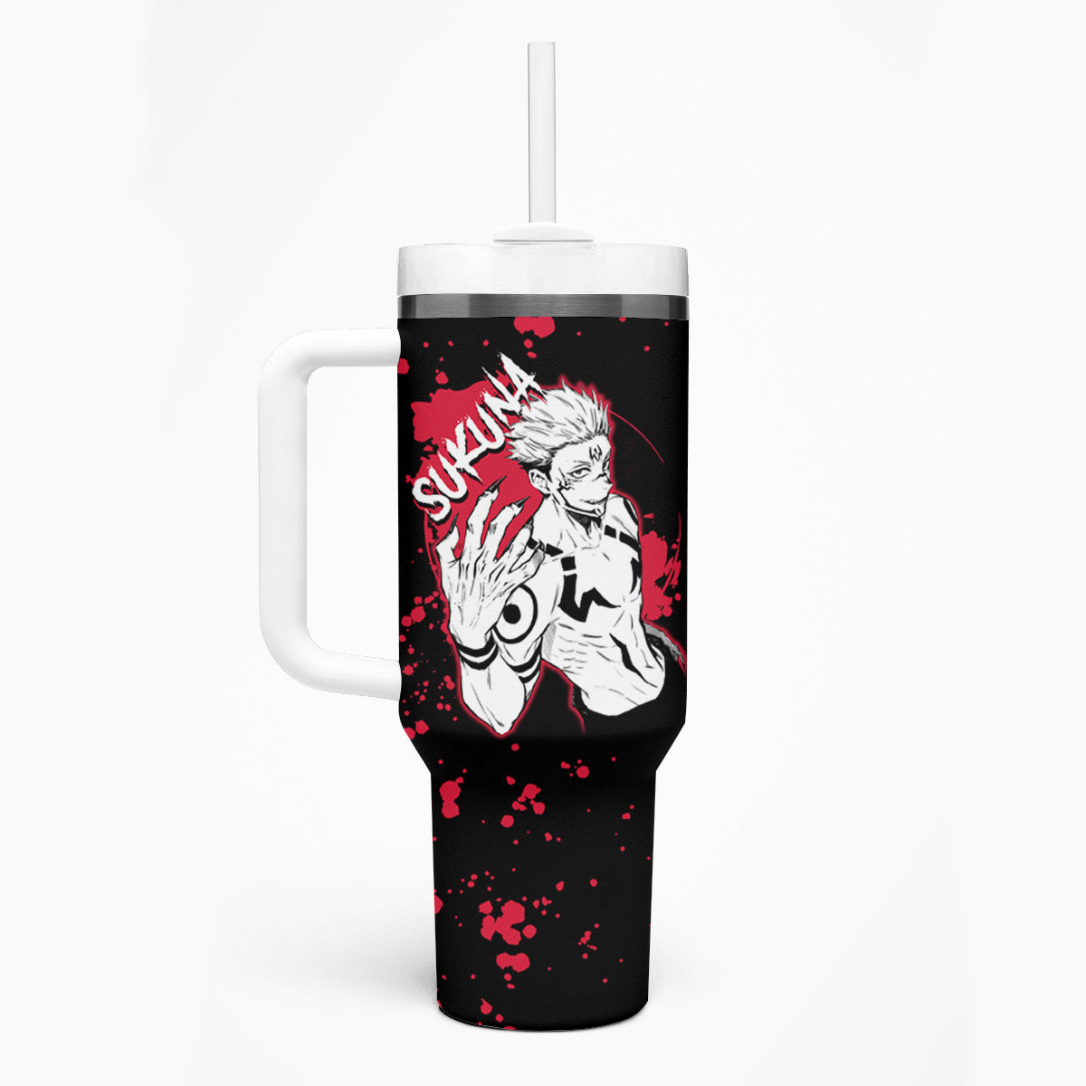 Ryomen Sukuna Jujutsu Kaisen Tumbler With Handle Manga Style Art