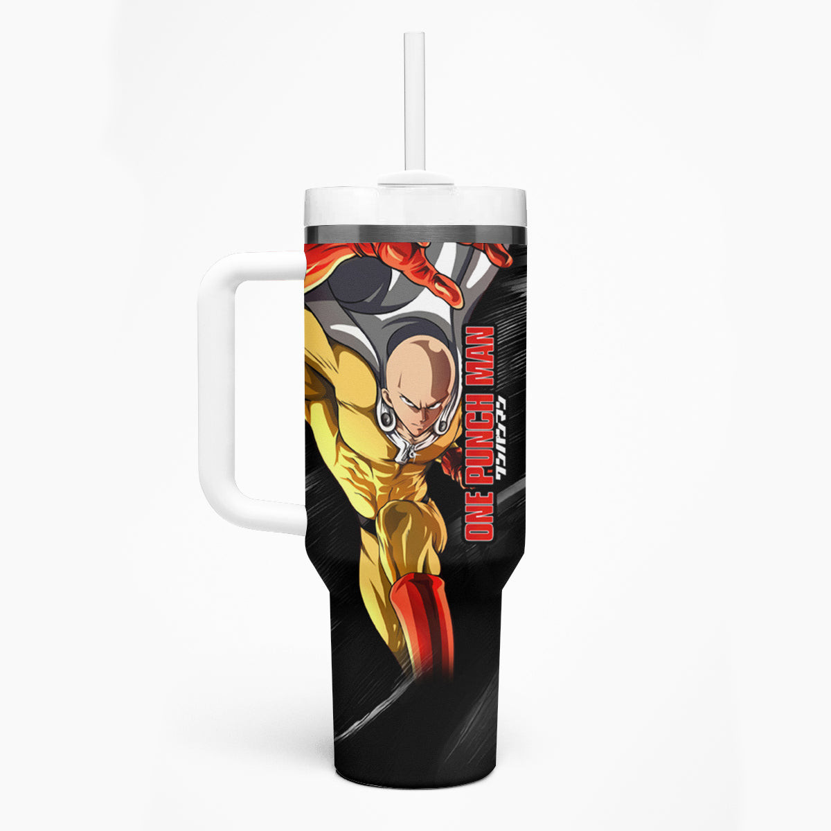 Saitama One Punch Man Tumbler With Handle Anime Mix Manga Style