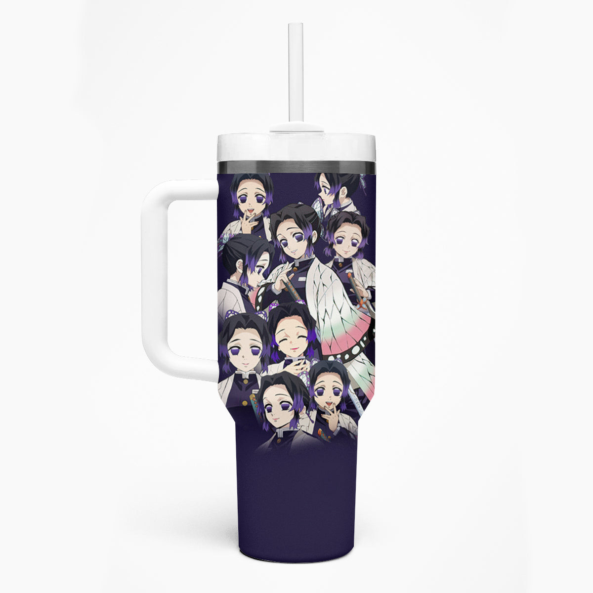Shinobu Kocho Demon Slayer Tumbler With Handle Anime Style