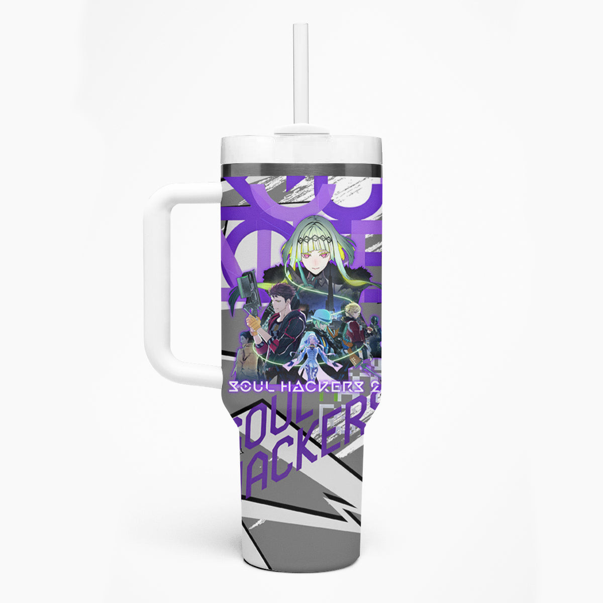 Soul Hackers 2 Persona Tumbler With Handle Anime Mix Polygon Cyber Style