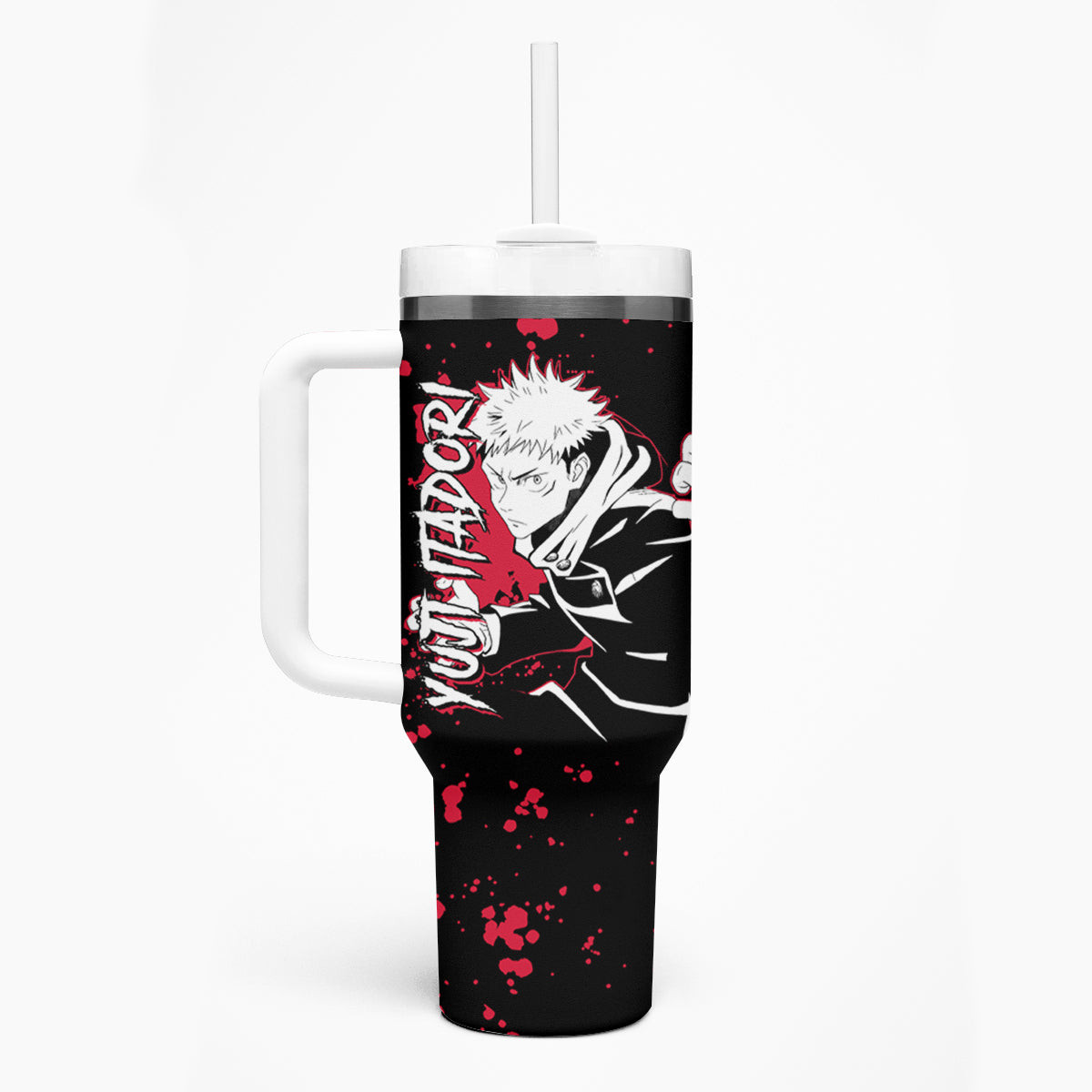 Yuji Itadori Jujutsu Kaisen Tumbler With Handle Manga Style Art