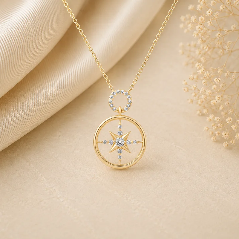 Celestial North Star Diamond Pendant image 1