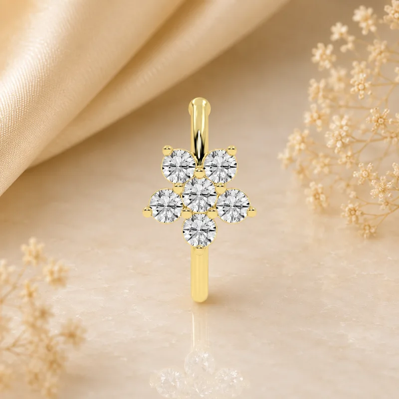 Rosavelle Six Bloom Diamond Nose Pin image 1