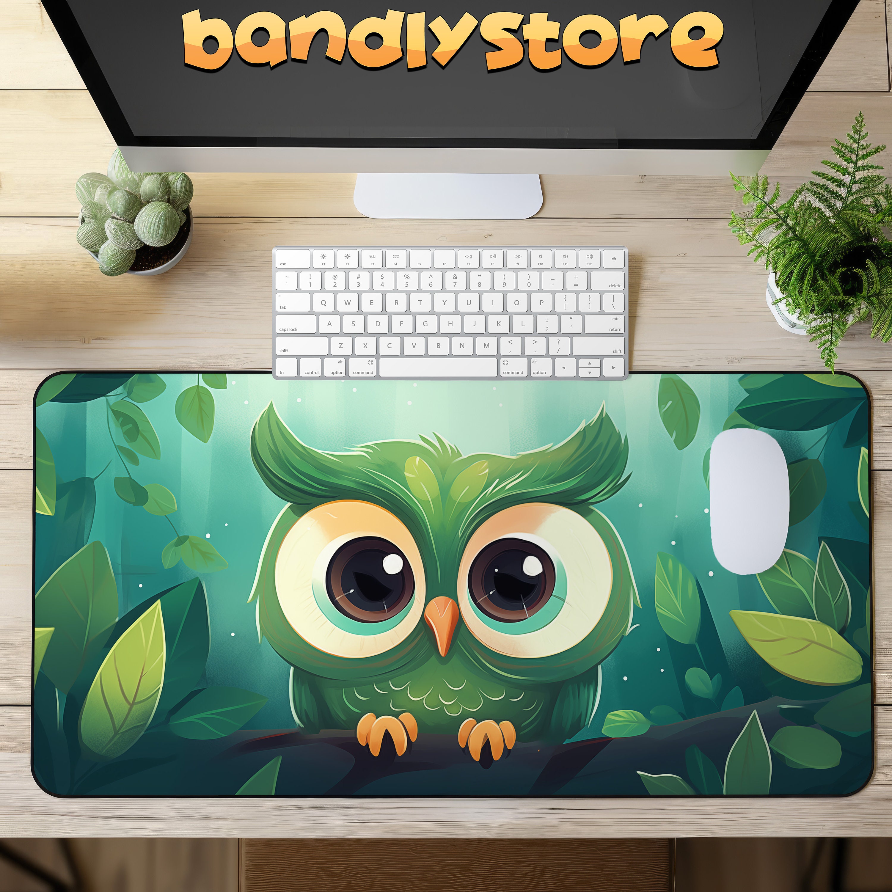 Cute owl desk mat