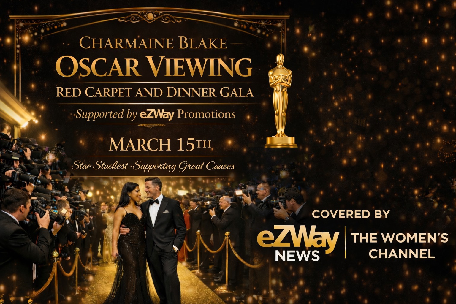 CHARMAINE BLAKE OSCARS VIEWING, eZWay Awards Gold Carpet Dinner Gala 