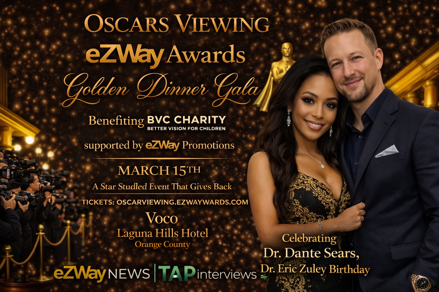 eZWay Awards Oscars Viewing Golden Dinner Gala Benefiting Better Vision For Children