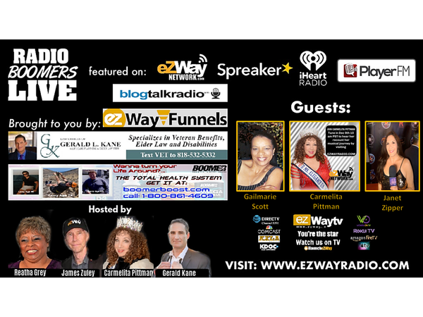 Radio Boomers Live with Janet Zipper, Gail Marie Scott and Carmelita Pittman