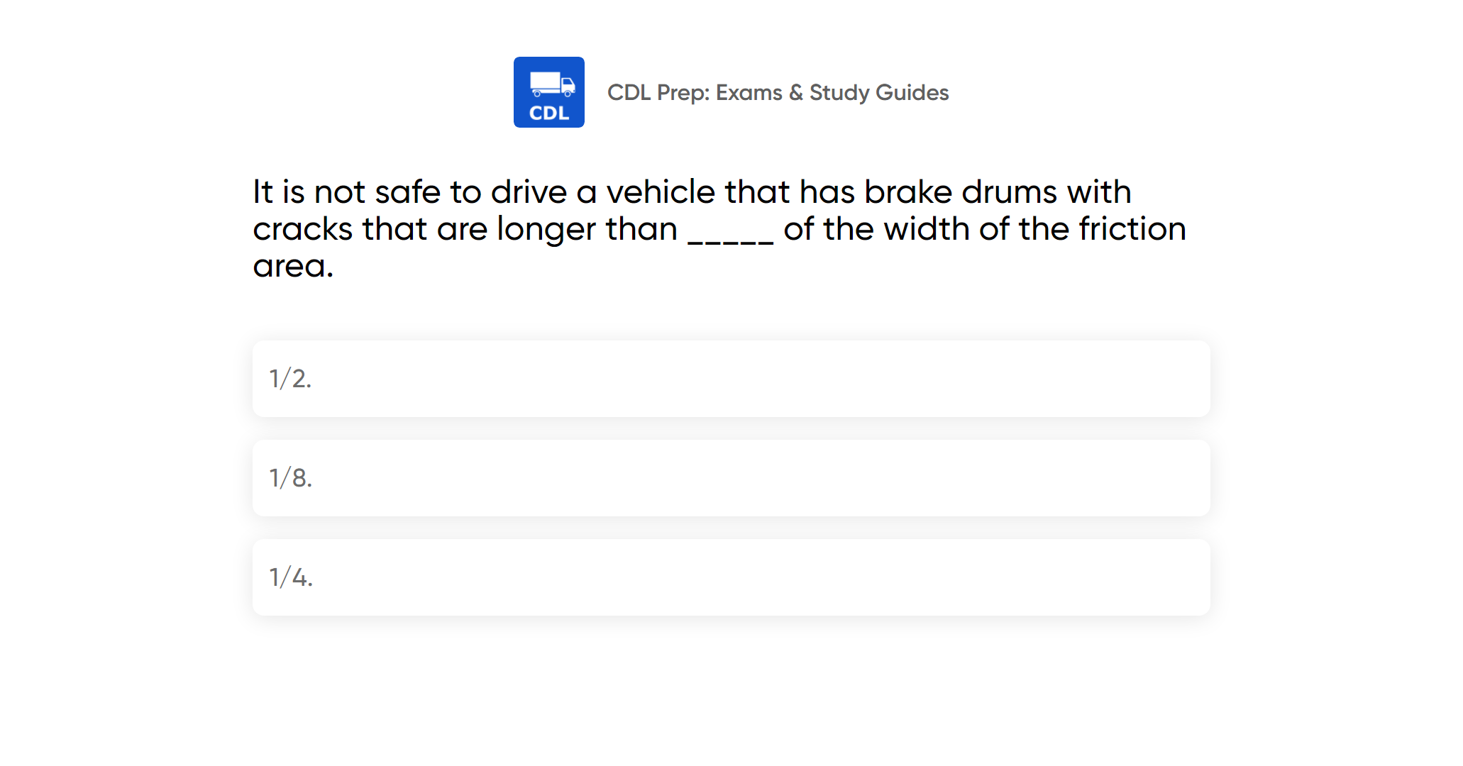 It is not safe to drive a vehicle that has brake drums with cracks that