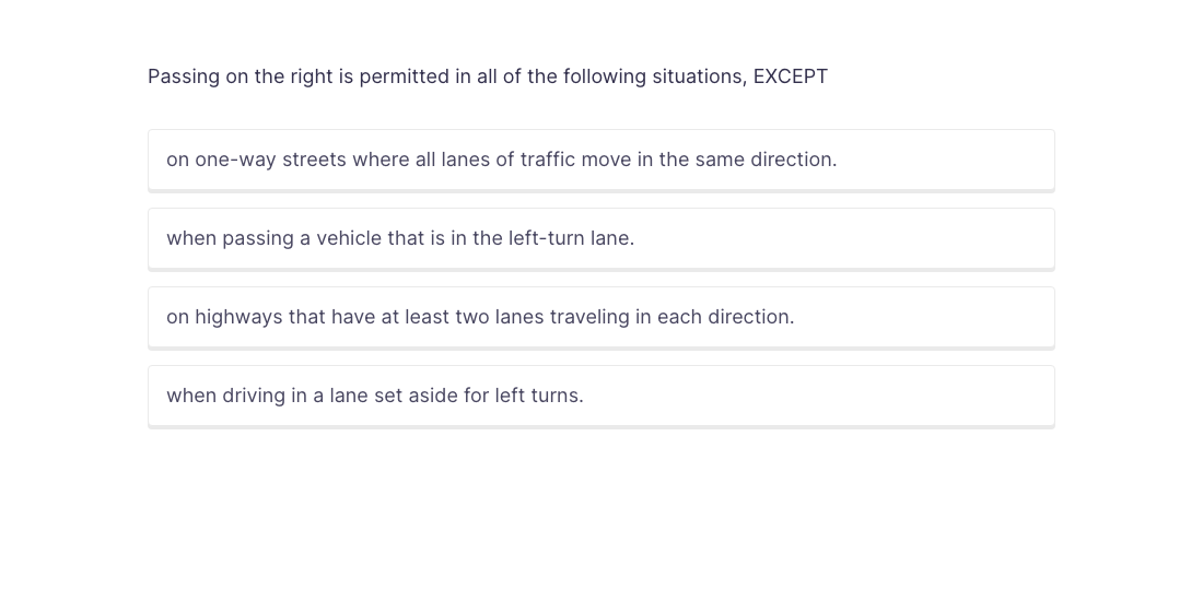 passing-on-the-right-is-permitted-in-all-of-the-following-situations