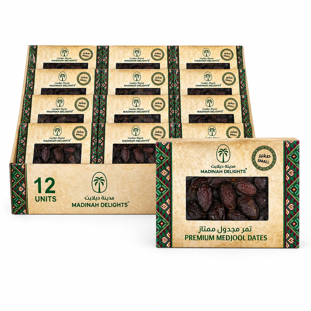 Madinah Delights Premium Medjool Dates – 12 Pack Value Bundle 500g | Fresh, Sweet & Natural Dates (Small Size) | Best Quality Dates in Korea