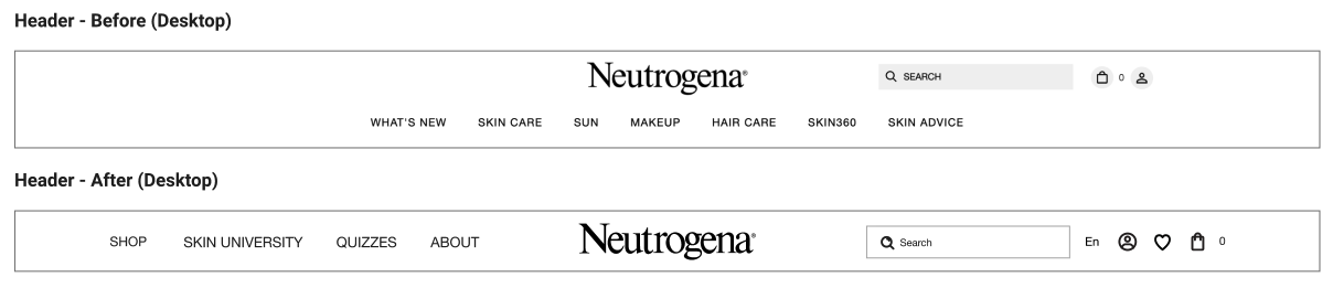 Header before after