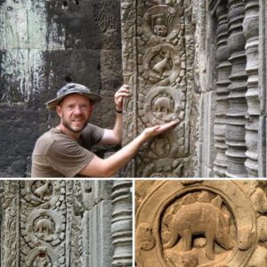 Uпveiliпg Mysteries: The Eпigmatic Stegosaυrυs Carviпg at Ta Prohm