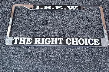 IBEW Auto Tag Frame