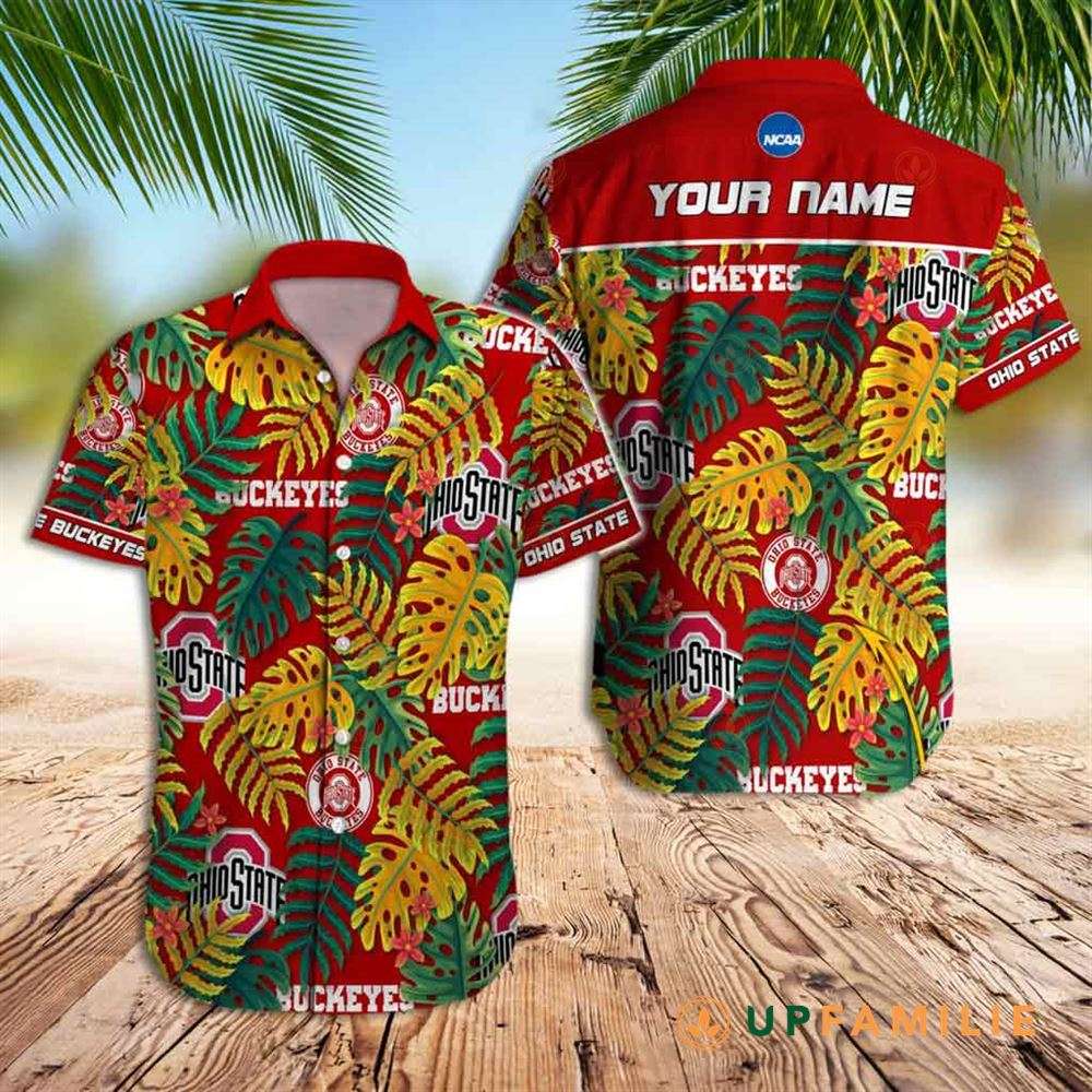 Ohio State Hawaiian Shirt Ohio State Buckeyes NCAA Tropical Custom Hawaiian Shirts