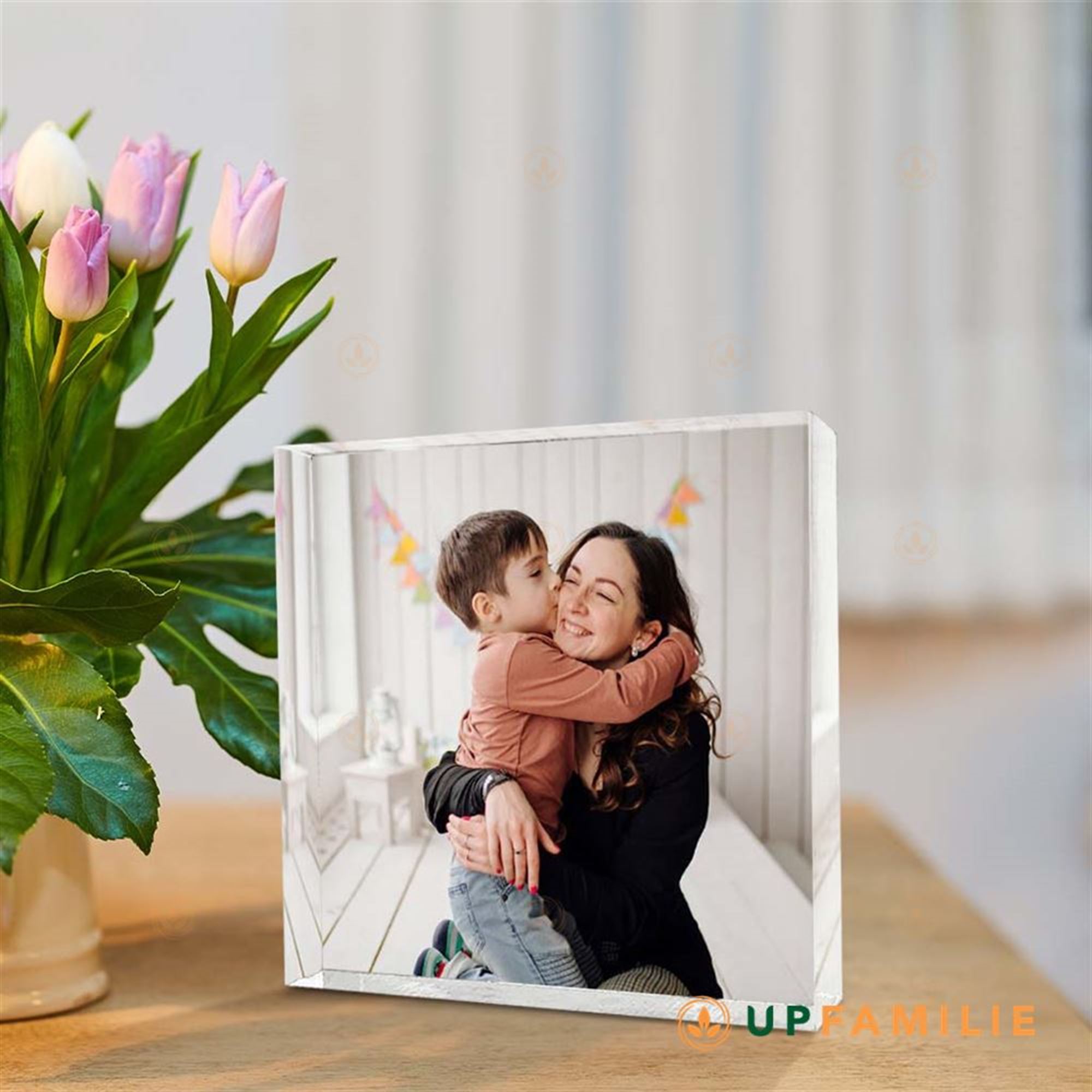Personalised Photo Print Acrylic Block Plaque Mom And Son